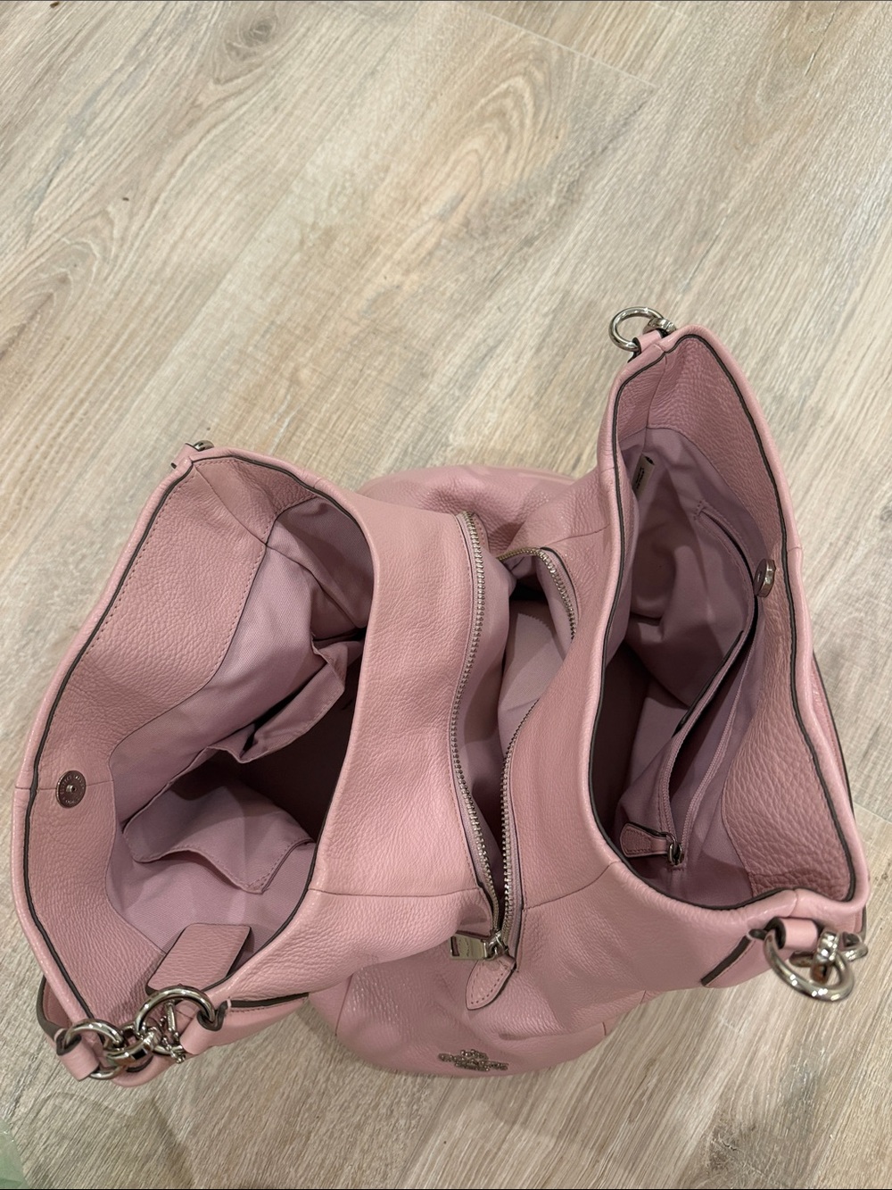 Coach Soft Pink Pebbled Leather Shoulder Tote - Picture 3 of 3